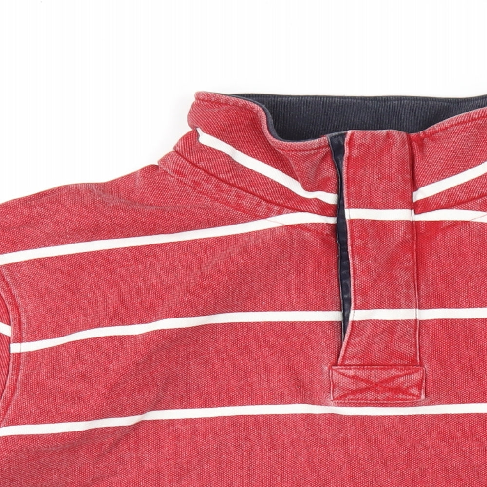 Crew Clothing Mens Red Striped Cotton Pullover Sweatshirt Size XL