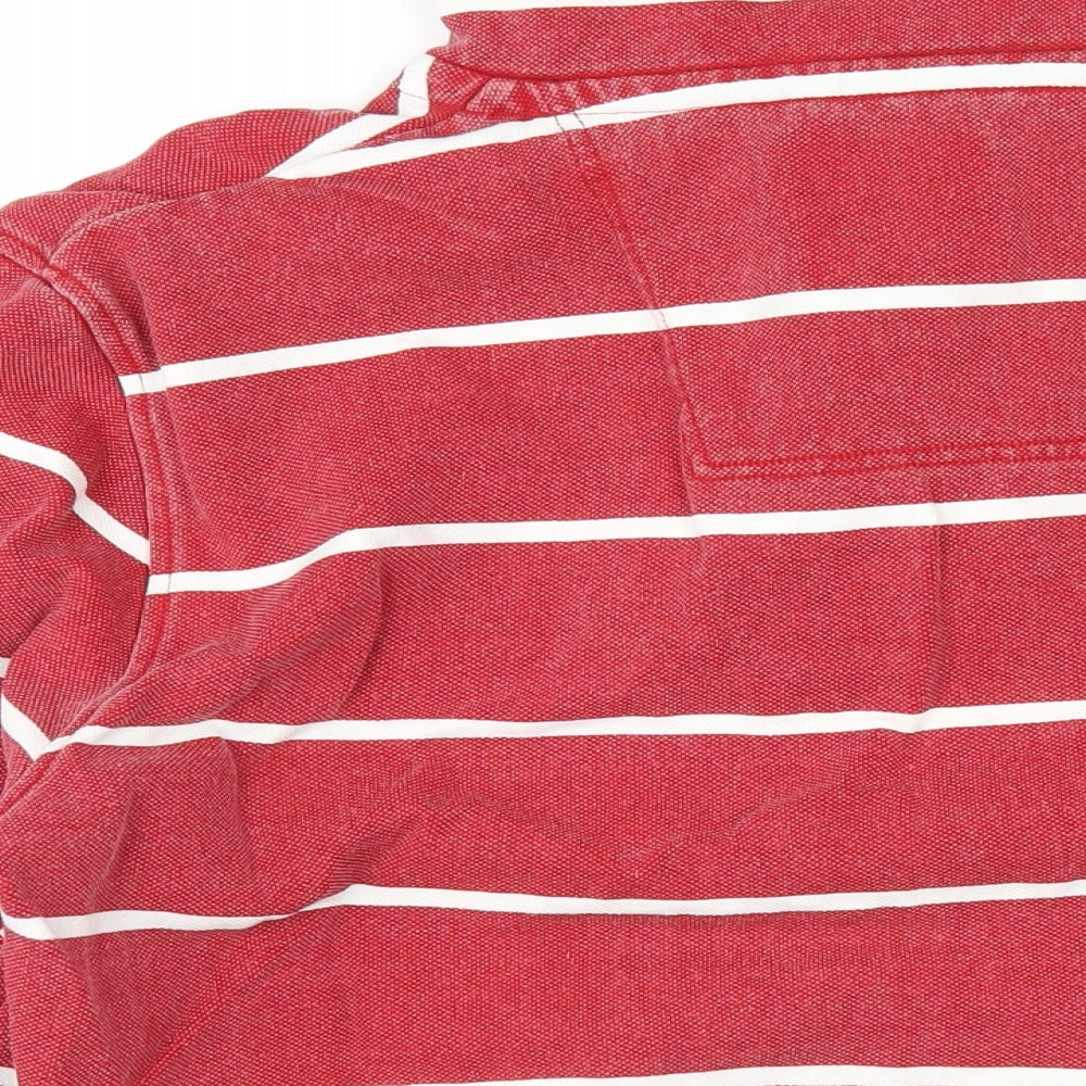Crew Clothing Mens Red Striped Cotton Pullover Sweatshirt Size XL