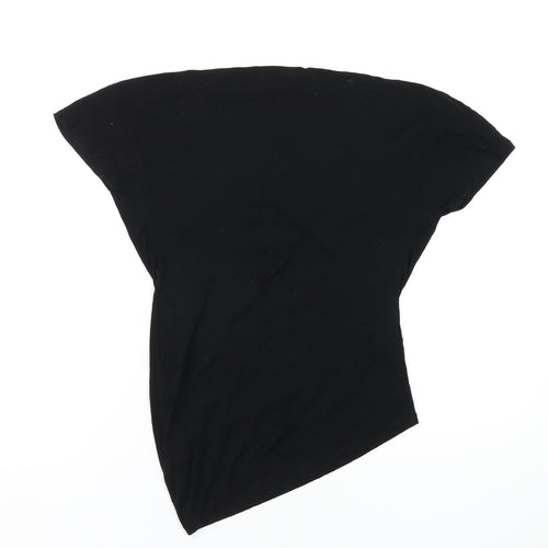 Jigsaw Womens Black Viscose Basic T-Shirt Size XS Cowl Neck