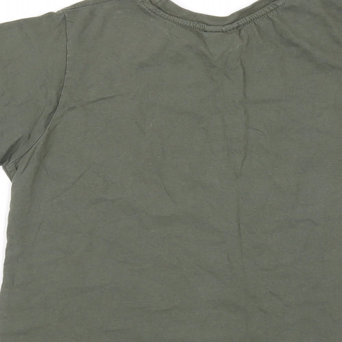 Hype Boys Green Cotton Basic T-Shirt Size 13 Years Round Neck Pullover
