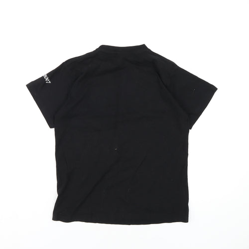 Slazenger Boys Black Cotton Basic T-Shirt Size 10 Years Round Neck Pullover - Rugby Club Valpolicella
