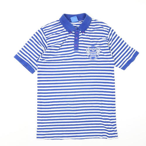 Queens Park Rangers FC Mens Blue Striped Cotton Polo Size L Collared Button