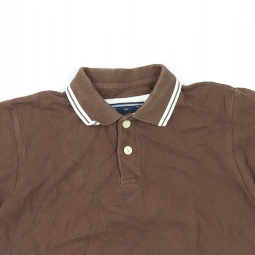 Charles Wilson Womens Brown Cotton Basic Polo Size S Collared