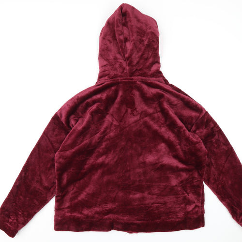 Peanuts Womens Red Polyester Full Zip Hoodie Size XL Zip - Snoopy