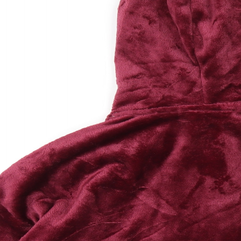 Peanuts Womens Red Polyester Full Zip Hoodie Size XL Zip - Snoopy