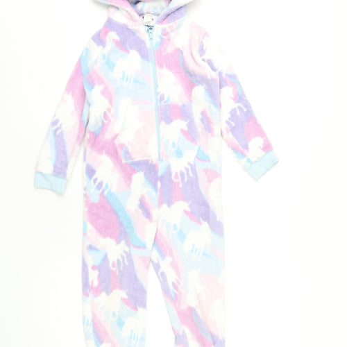 Monsoon Girls Multicoloured Geometric Polyester Top One Piece Size 5-6 Years Zip - Unicorns