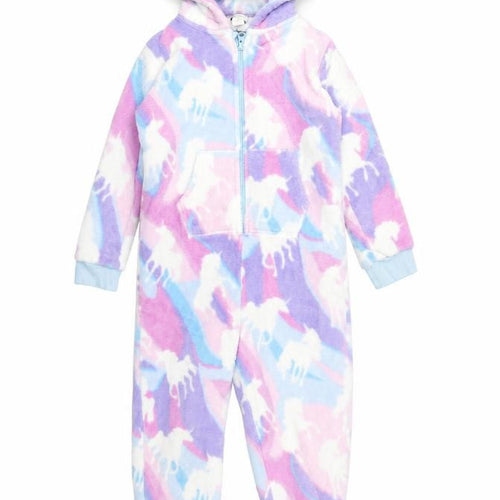 Monsoon Girls Multicoloured Geometric Polyester Top One Piece Size 5-6 Years Zip - Unicorns