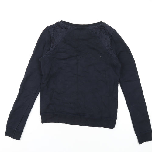 Superdry Womens Blue Cotton Pullover Sweatshirt Size XS Pullover