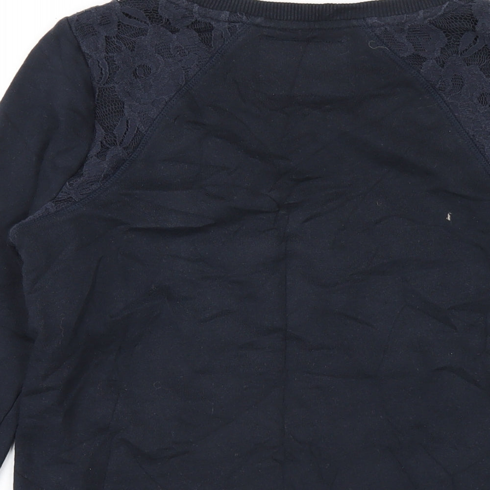 Superdry Womens Blue Cotton Pullover Sweatshirt Size XS Pullover