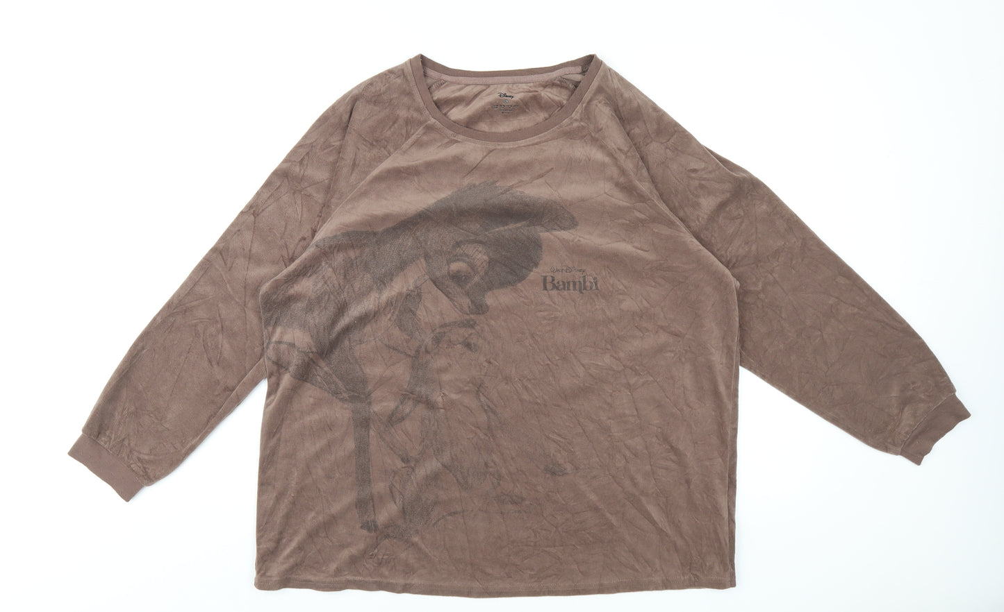 Disney Womens Brown Solid Polyester Top Pyjama Top Size 18 - Bambi Thumper