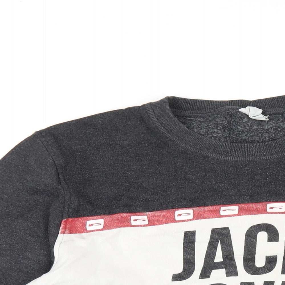 JACK & JONES Mens Grey Cotton Pullover Sweatshirt Size L