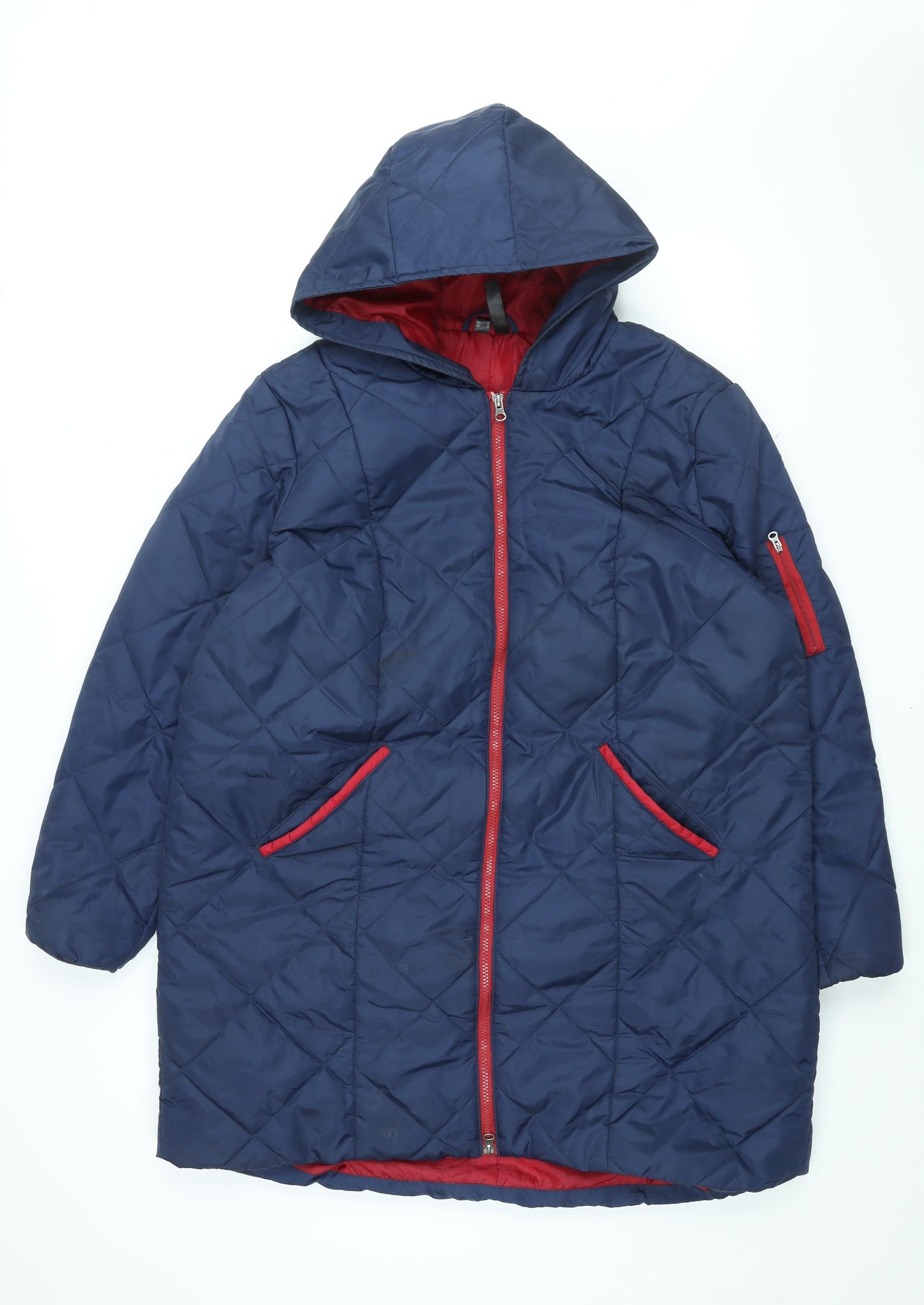 Rainbow Womens Blue Quilted Coat Size 22 Zip