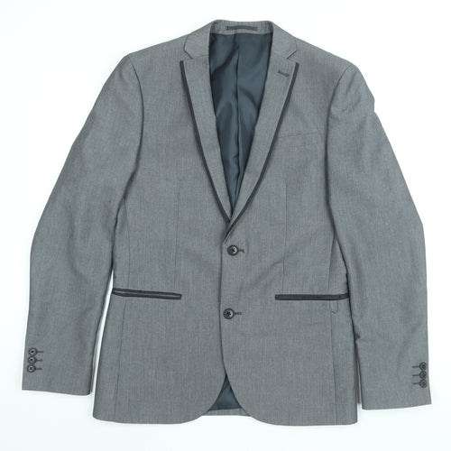 NEXT Mens Grey Polyester Jacket Suit Jacket Size 38 Regular