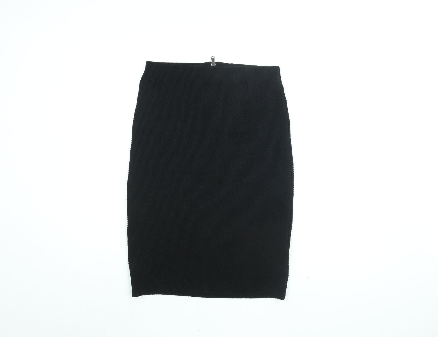 New Look Womens Black Polyester Straight & Pencil Skirt Size 8 Zip