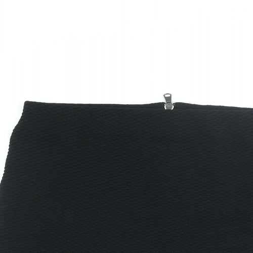 New Look Womens Black Polyester Straight & Pencil Skirt Size 8 Zip