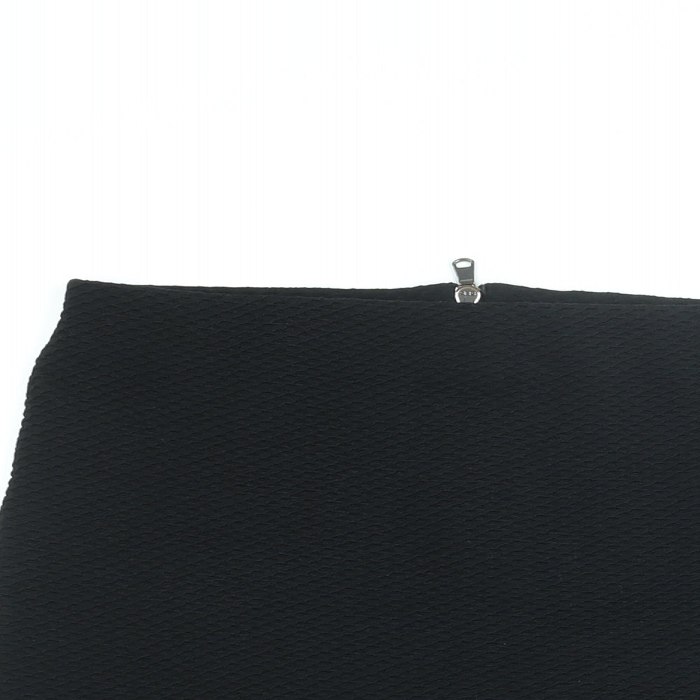 New Look Womens Black Polyester Straight & Pencil Skirt Size 8 Zip