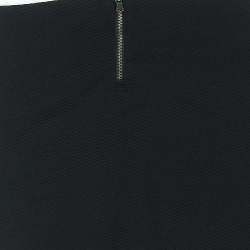New Look Womens Black Polyester Straight & Pencil Skirt Size 8 Zip