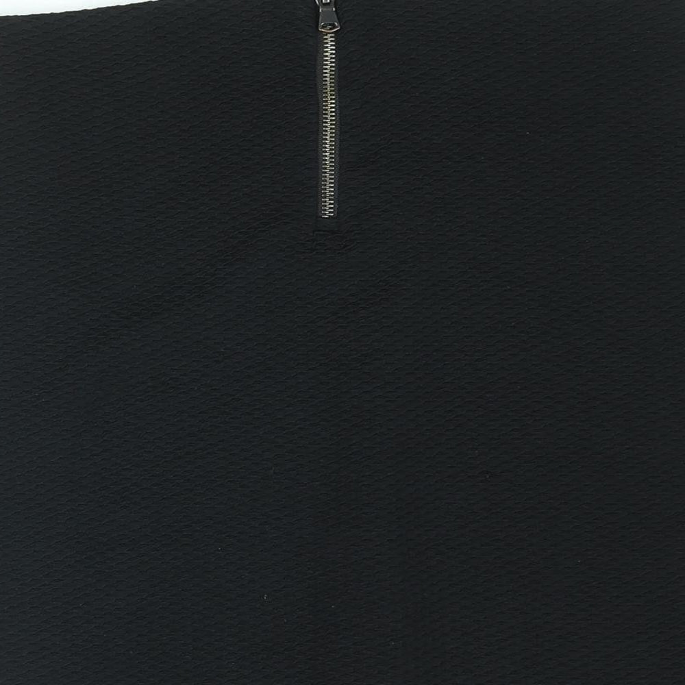 New Look Womens Black Polyester Straight & Pencil Skirt Size 8 Zip