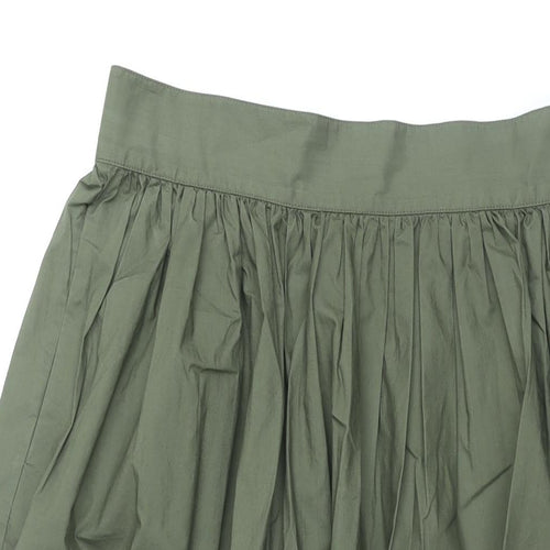 COS Womens Green Cotton Swing Skirt Size 12 Zip