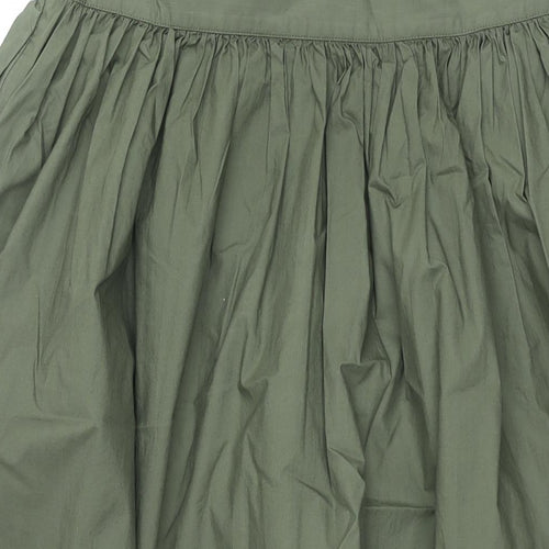 COS Womens Green Cotton Swing Skirt Size 12 Zip