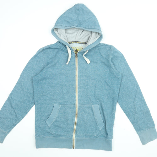Debenhams Mens Blue Cotton Full Zip Hoodie Size S