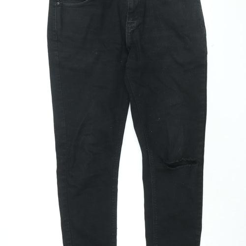 NEXT Womens Black Cotton Skinny Jeans Size 32 in L32.5 in Regular Zip
