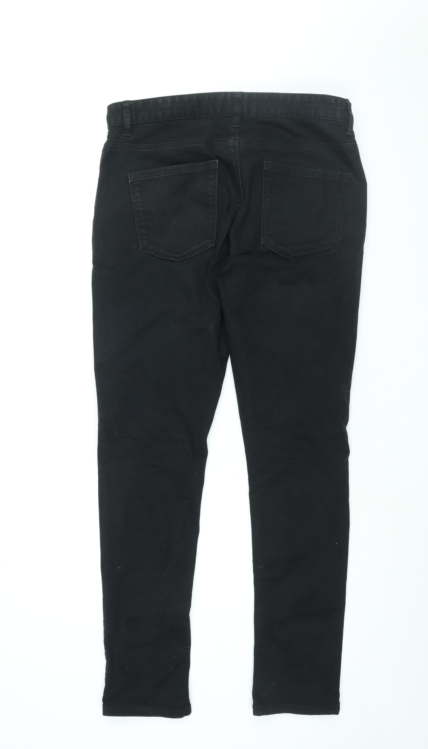 NEXT Womens Black Cotton Skinny Jeans Size 32 in L32.5 in Regular Zip