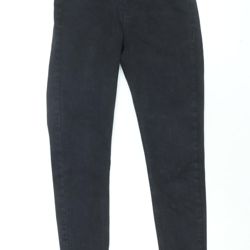 Topshop Womens Black Cotton Skinny Jeans Size 26 in L32 in Regular Zip