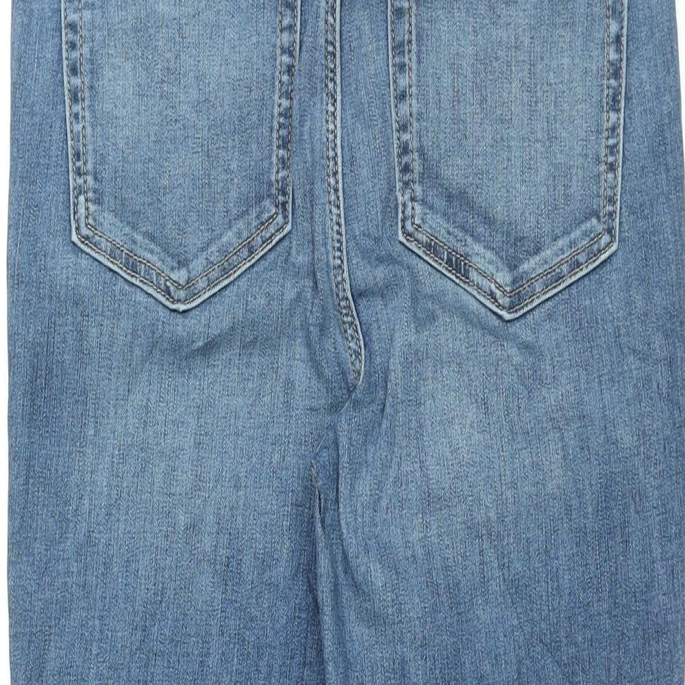 Marks and Spencer Womens Blue Cotton Skinny Jeans Size 10 L28.5 in Regular Zip