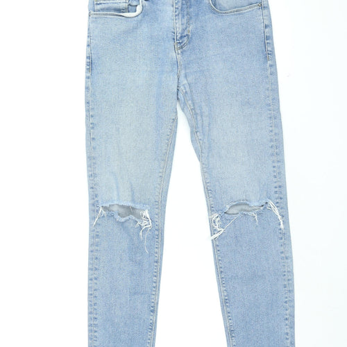 New Look Mens Blue Cotton Skinny Jeans Size 30 in L31 in Regular Zip