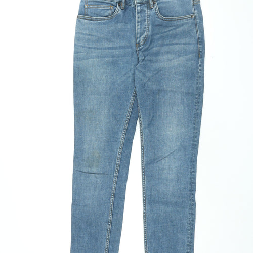 Topman Mens Blue Cotton Skinny Jeans Size 30 in L32 in Regular Zip