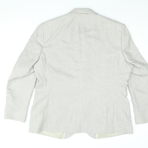 Marks and Spencer Mens Beige Linen Jacket Suit Jacket Size 46 Regular