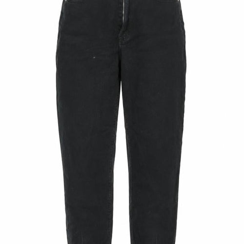 H&M Womens Black Cotton Mom Jeans Size 8 L28 in Regular Zip