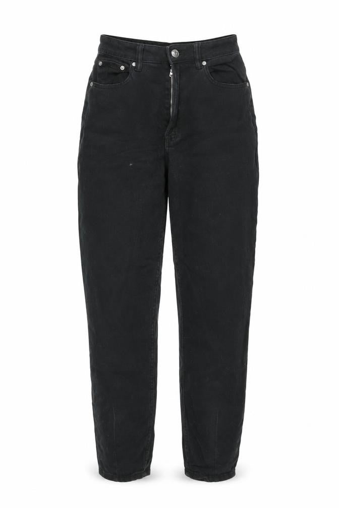 H&M Womens Black Cotton Mom Jeans Size 8 L28 in Regular Zip