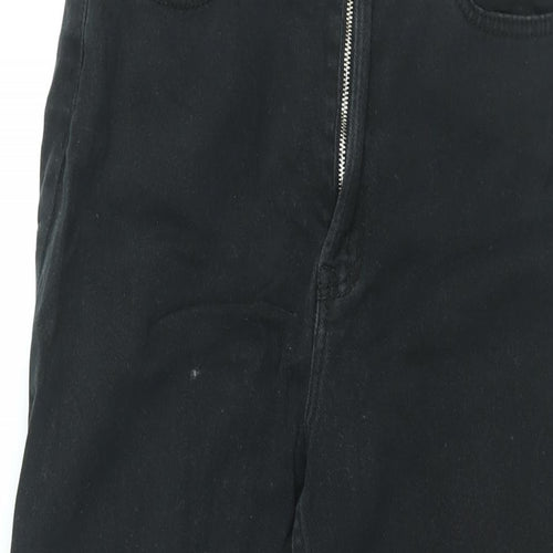 H&M Womens Black Cotton Mom Jeans Size 8 L28 in Regular Zip