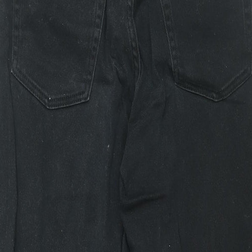 H&M Womens Black Cotton Mom Jeans Size 8 L28 in Regular Zip