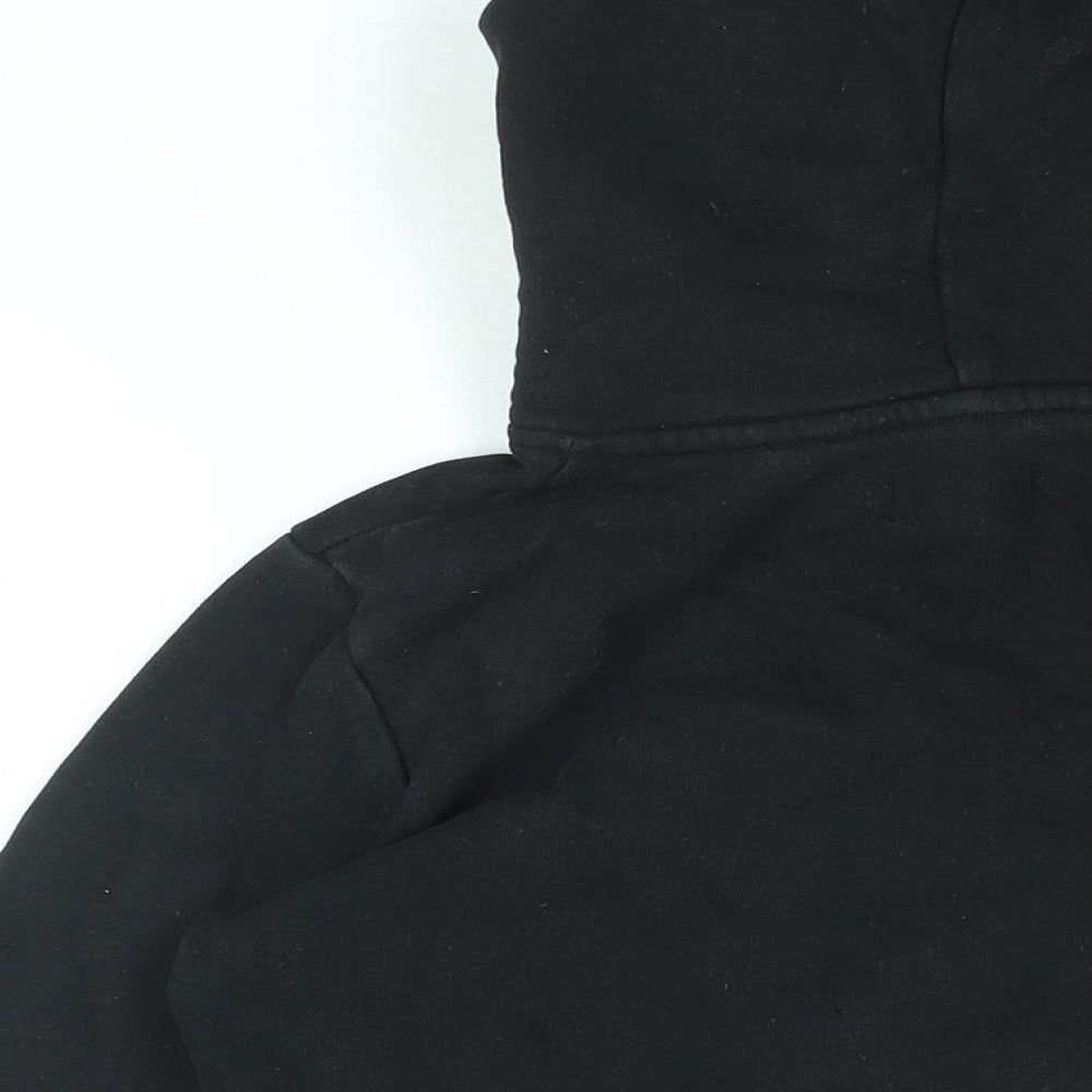 Superdry Womens Black Cotton Pullover Hoodie Size 8 Pullover