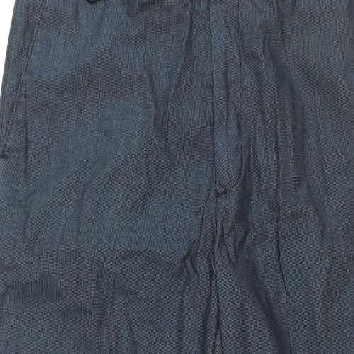 Marks and Spencer Mens Blue Cotton Dress Pants Trousers Size 34 in L33 in Regular Zip