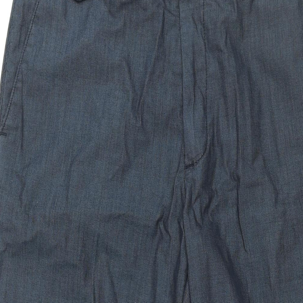 Marks and Spencer Mens Blue Cotton Dress Pants Trousers Size 34 in L33 in Regular Zip