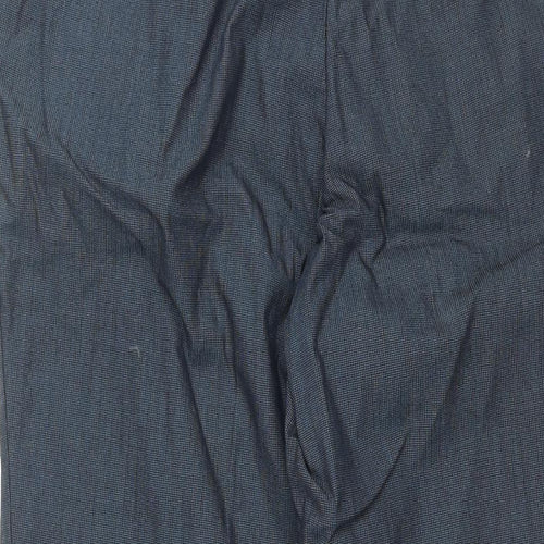 Marks and Spencer Mens Blue Cotton Dress Pants Trousers Size 34 in L33 in Regular Zip