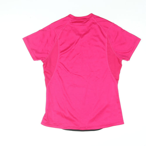 adidas Womens Pink Polyester Basic T-Shirt Size 12 V-Neck Pullover - Mini London Marathon, Hammersmith & Fulham