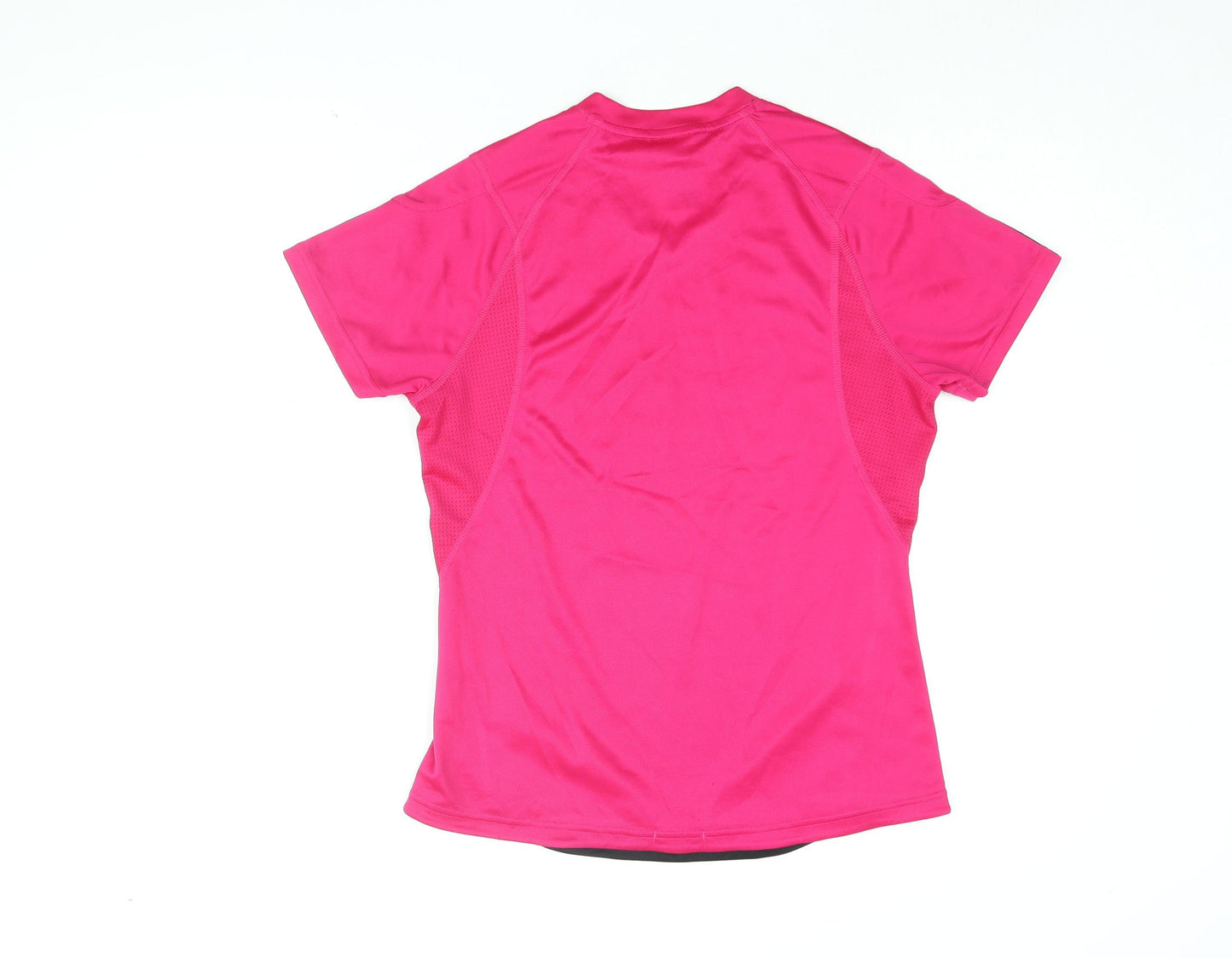 adidas Womens Pink Polyester Basic T-Shirt Size 12 V-Neck Pullover - Mini London Marathon, Hammersmith & Fulham