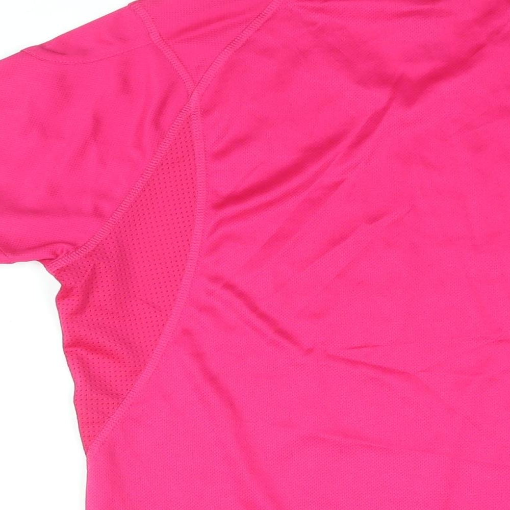 adidas Womens Pink Polyester Basic T-Shirt Size 12 V-Neck Pullover - Mini London Marathon, Hammersmith & Fulham