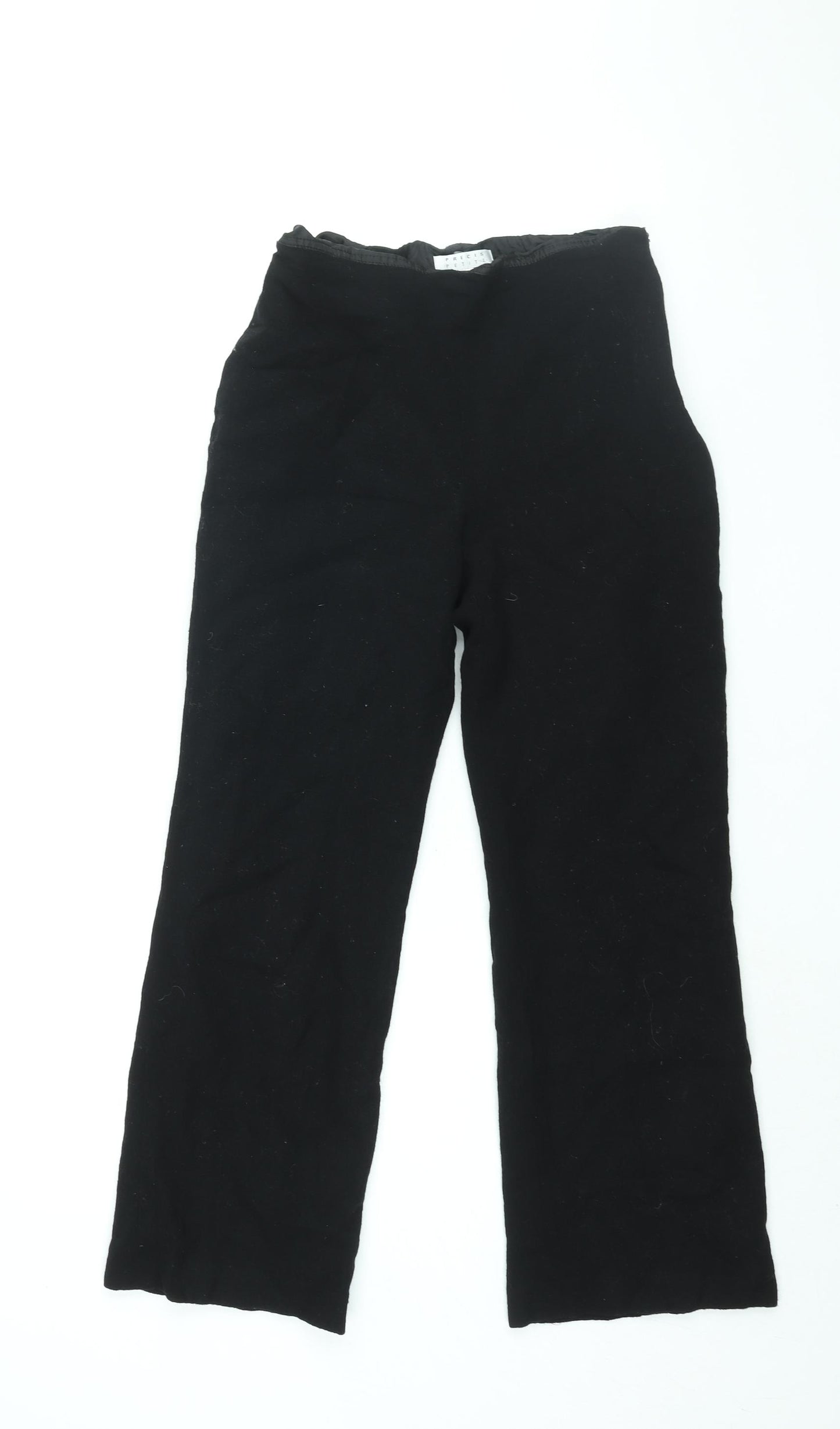 Precis Womens Black Wool Trousers Size 10 L26 in Regular Zip