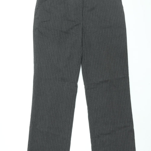 H&M Womens Grey Striped Polyester Dress Pants Trousers Size 12 L32.5 in Regular Zip