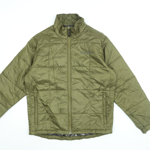 Columbia Mens Green Puffer Jacket Coat Size S Zip