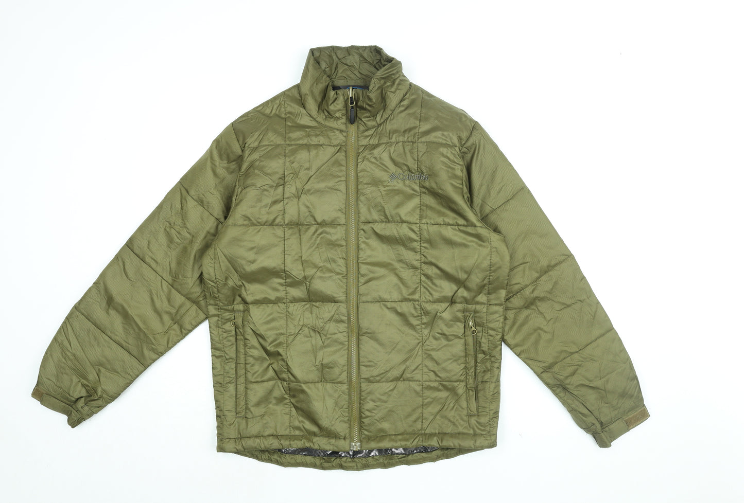 Columbia Mens Green Puffer Jacket Coat Size S Zip