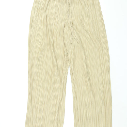 Topshop Womens Beige Polyester Trousers Size 10 L33 in Regular Drawstring