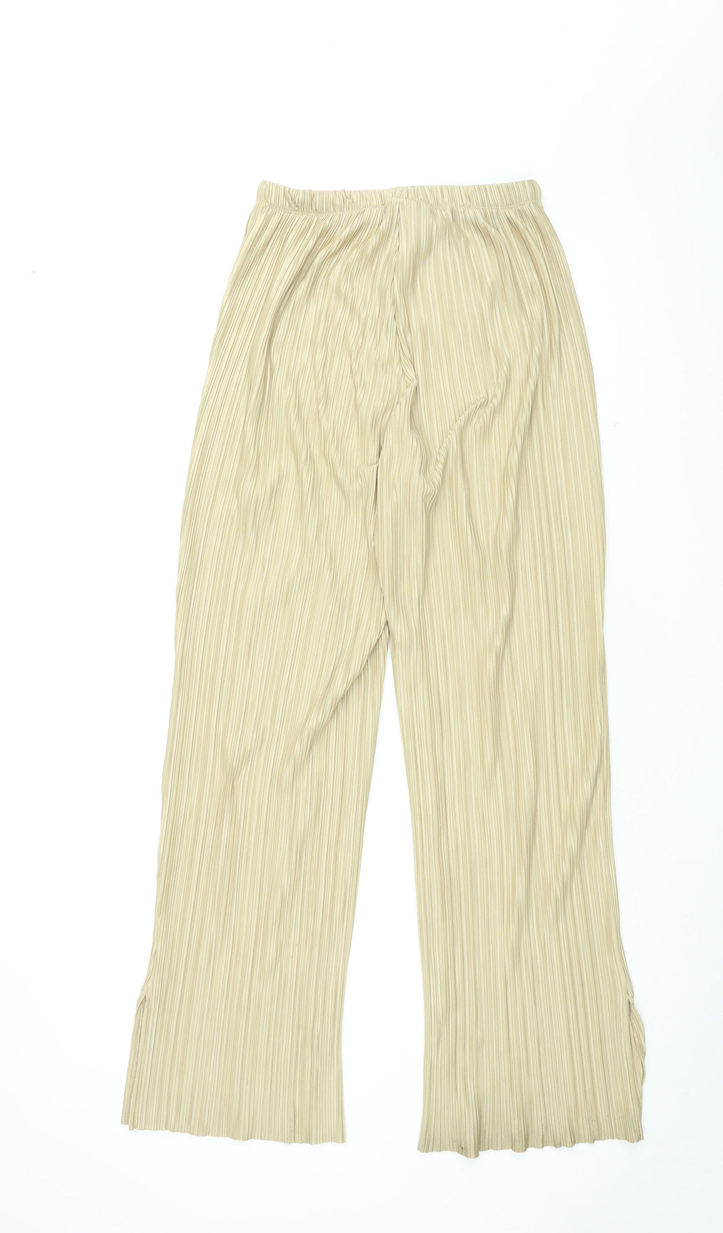 Topshop Womens Beige Polyester Trousers Size 10 L33 in Regular Drawstring