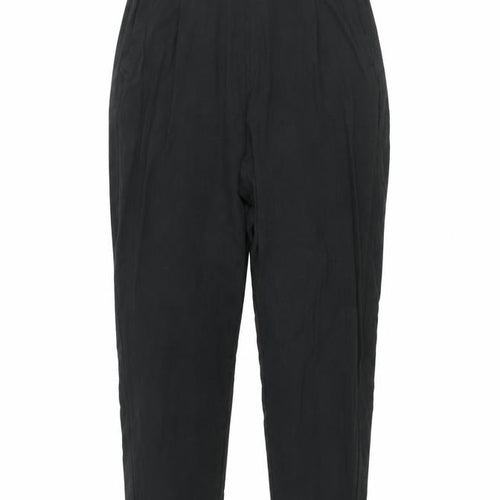 Marks and Spencer Womens Black Viscose Cropped Trousers Size 10 L25 in Regular
